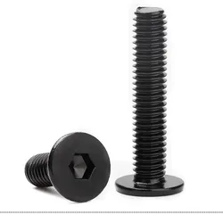 10pcs/lot CM Black Stainless Steel Hex Hexagon Socket Ultra Thin Super Low Flat Head Allen Cap Screw Bolt M2 M2.5 M3 M4 M5 M6