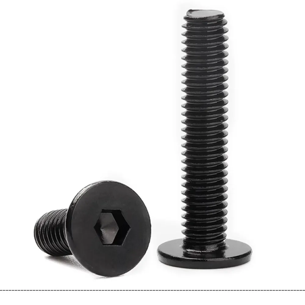 10pcs/lot CM Black Stainless Steel Hex Hexagon Socket Ultra Thin Super Low Flat Head Allen Cap Screw Bolt M2 M2.5 M3 M4 M5 M6