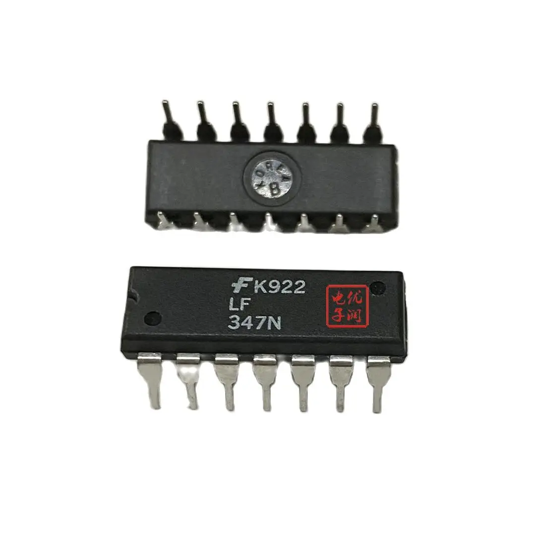 10PCS/ LF347N LF347CN [new imported original] DIP-14 in-line broadband JFET input 4 operation and amplifier