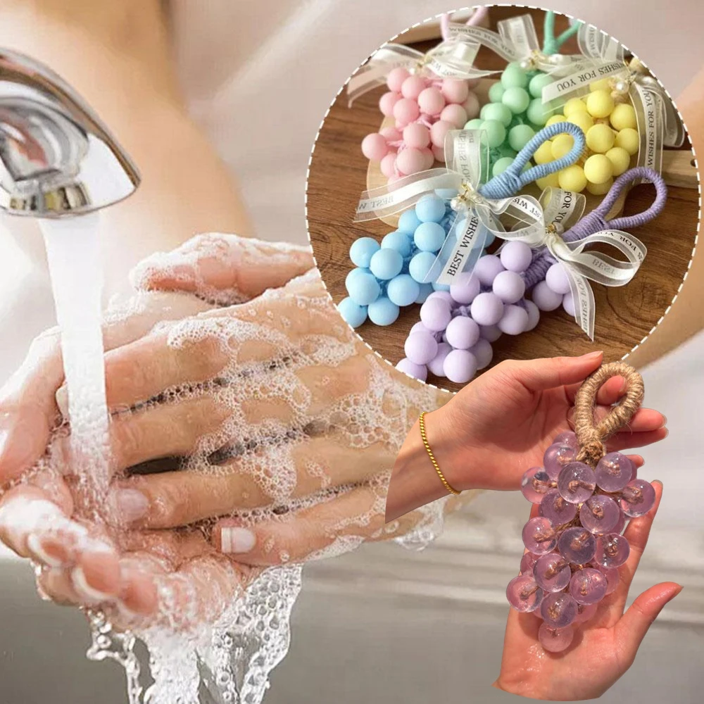 

Transparent Crystal Grape Aromatherapy Handmade Soap With Gift Box for Hand Wash Bath Fresh Air Xmas Wedding Favor Gift