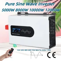 Pure Sine Wave Inverter 12V 24V 48V 60V To AC 220V 110V 8000W 10000W 12000W Car Inverters Solar Off Grid Inverters Power Supply