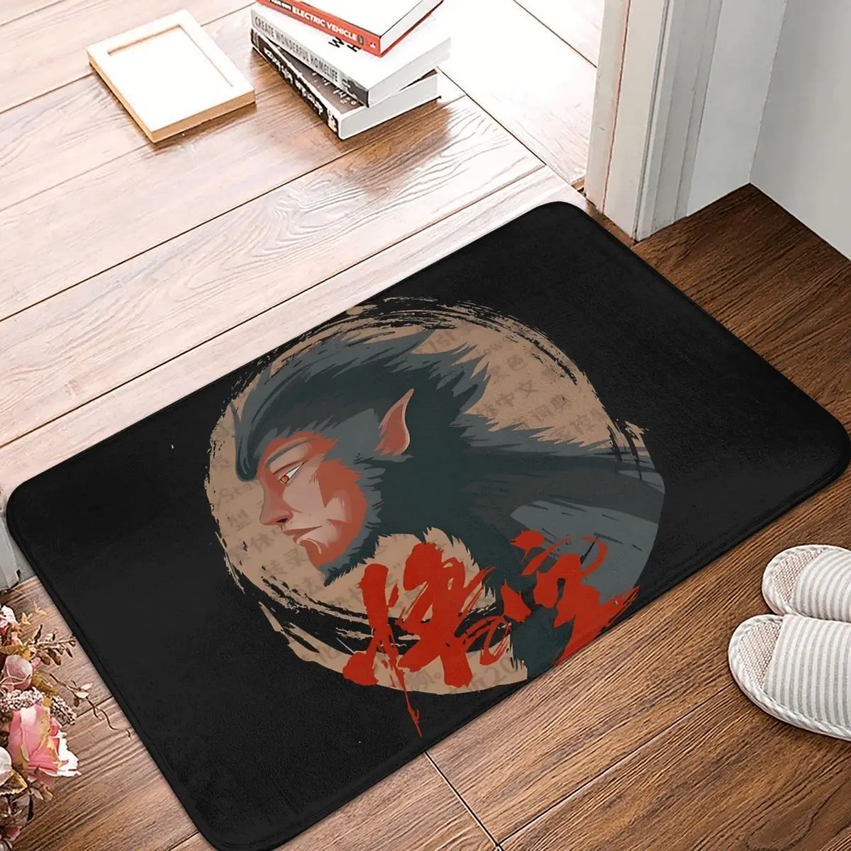 B-Black Myth Wukong Non-slip Doormat Funny Game Living Room Bedroom Mat Prayer Carpet Home Pattern Decor