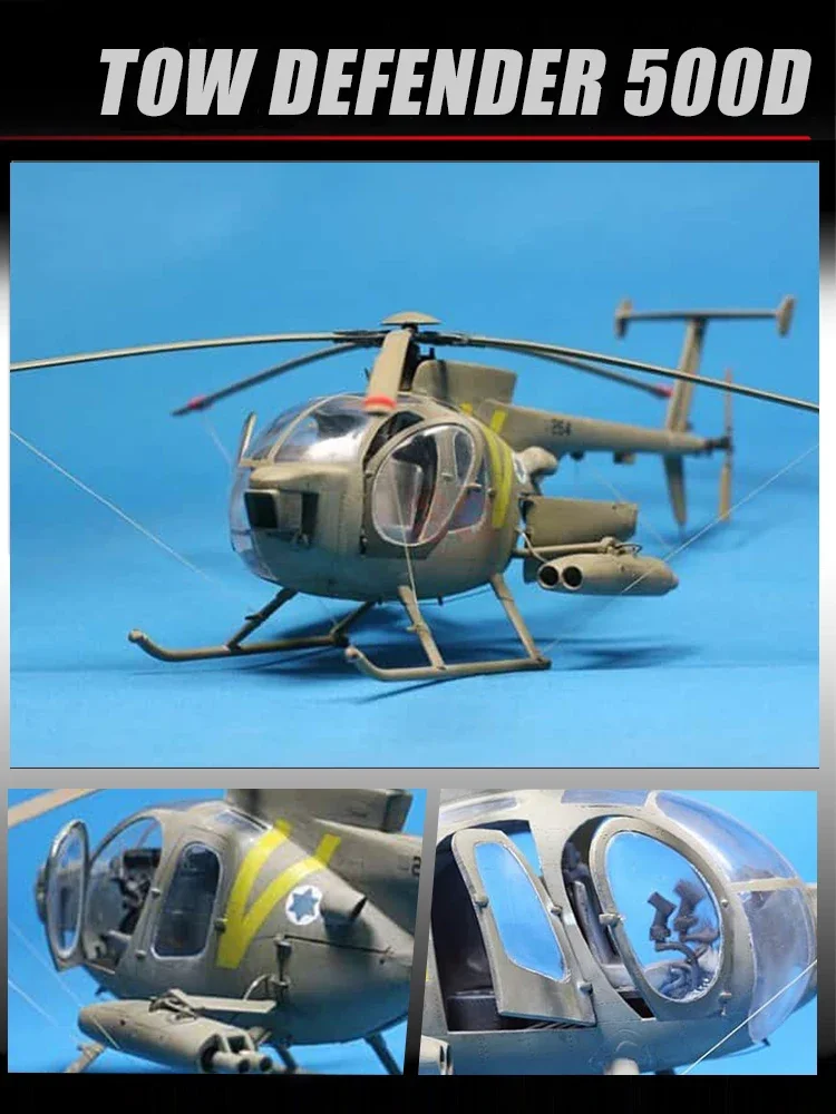 Academia Montada Modelo Kit para Helicóptero Reboque, 12250, 500D, 1:48