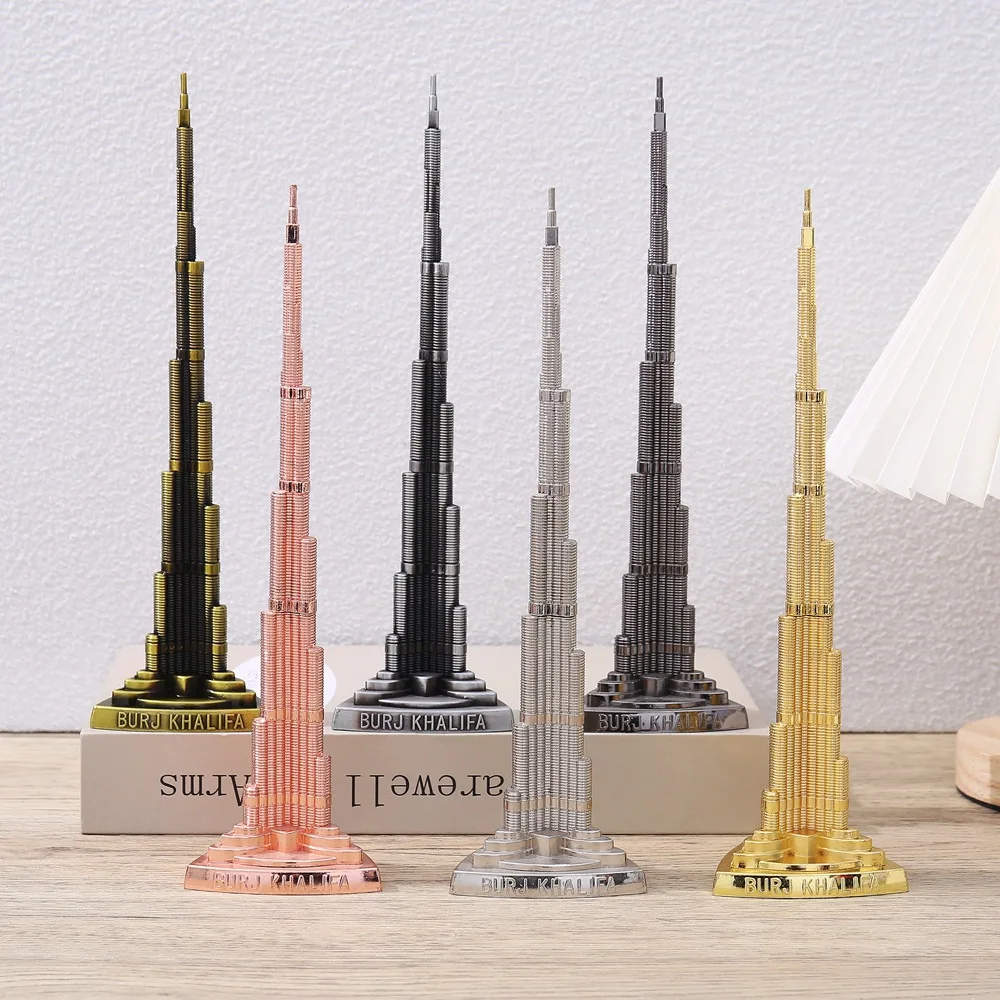Dubai Burj Khalifa Ornaments World Landmark Building Models Metal Crafts Home and Office Decoration Ornaments