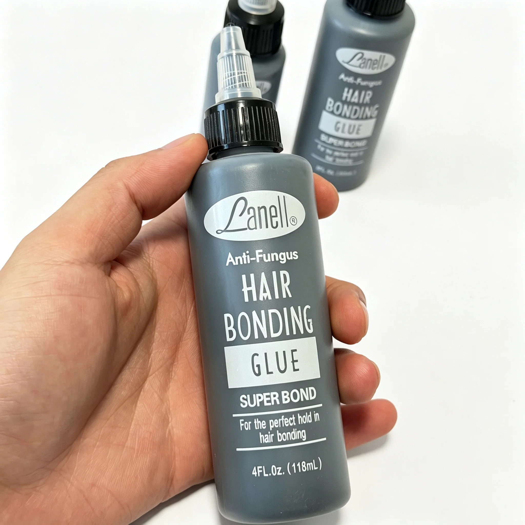 Wholesale1pc/2pcs/3pcs/5pcs/10pcs  4Oz 118ml Lanell Black Hair Weaving Bond Anti-fungus Hair Bonding Glue