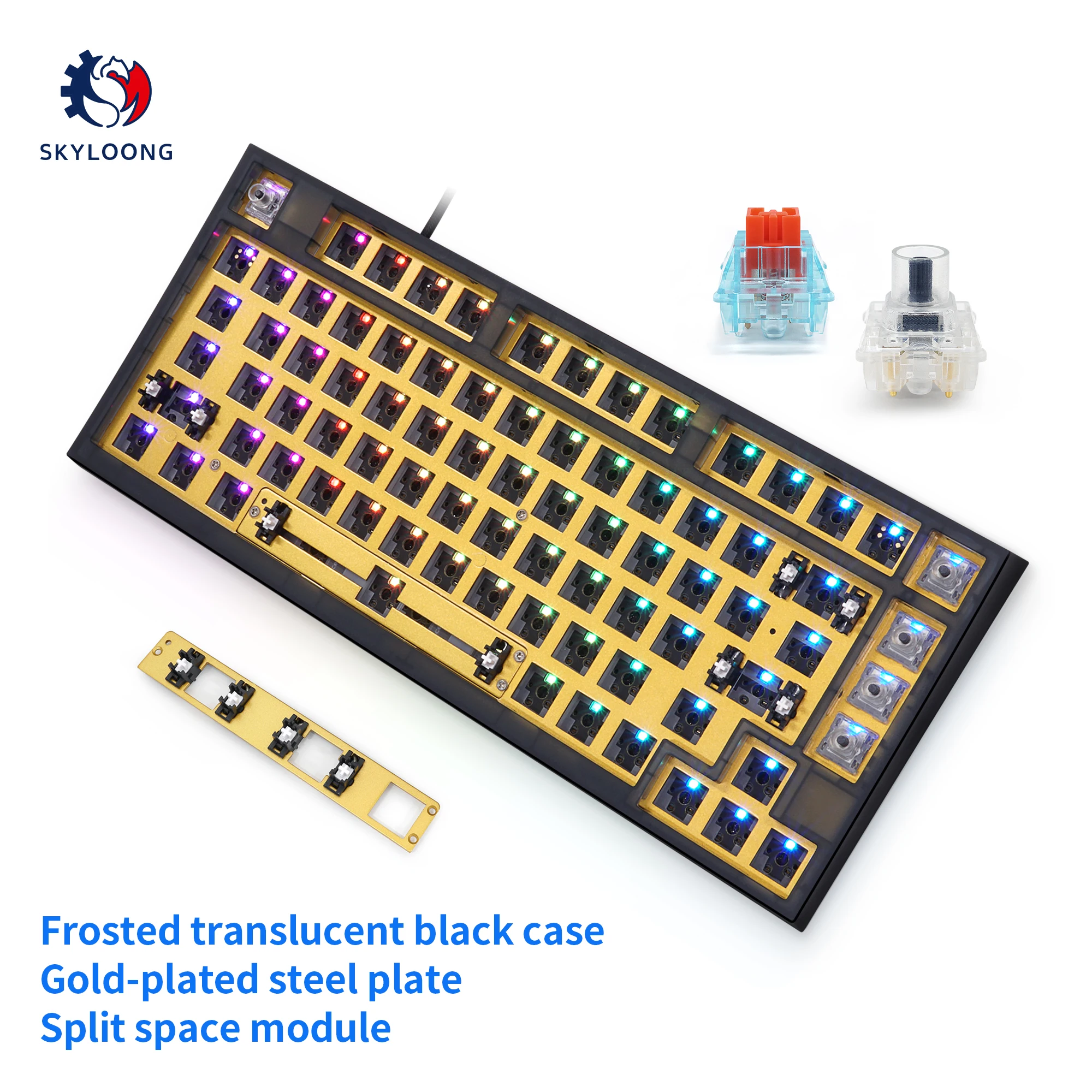 Imagem -06 - Kit de Teclado Mecânico Programável Personalizado Gk75 Junta Hot Swappable Suporte Split Keybar Rgb Switch Leds Software tipo c 75