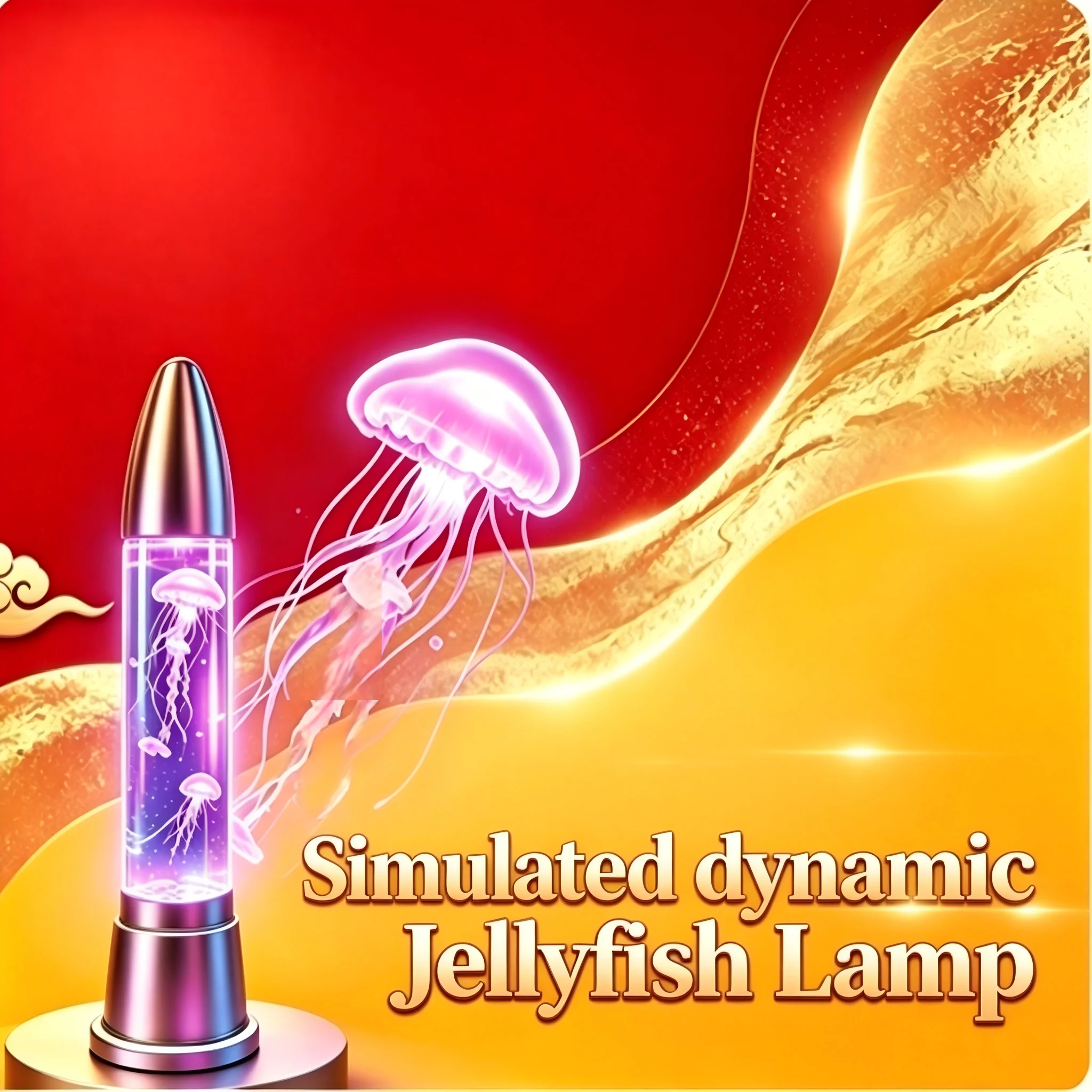 1pc Rocket Jellyfish Lamp,20inch Aquarium Light,Decorative Night Lamp with Remote Control for Home Office Decoration and Gifts