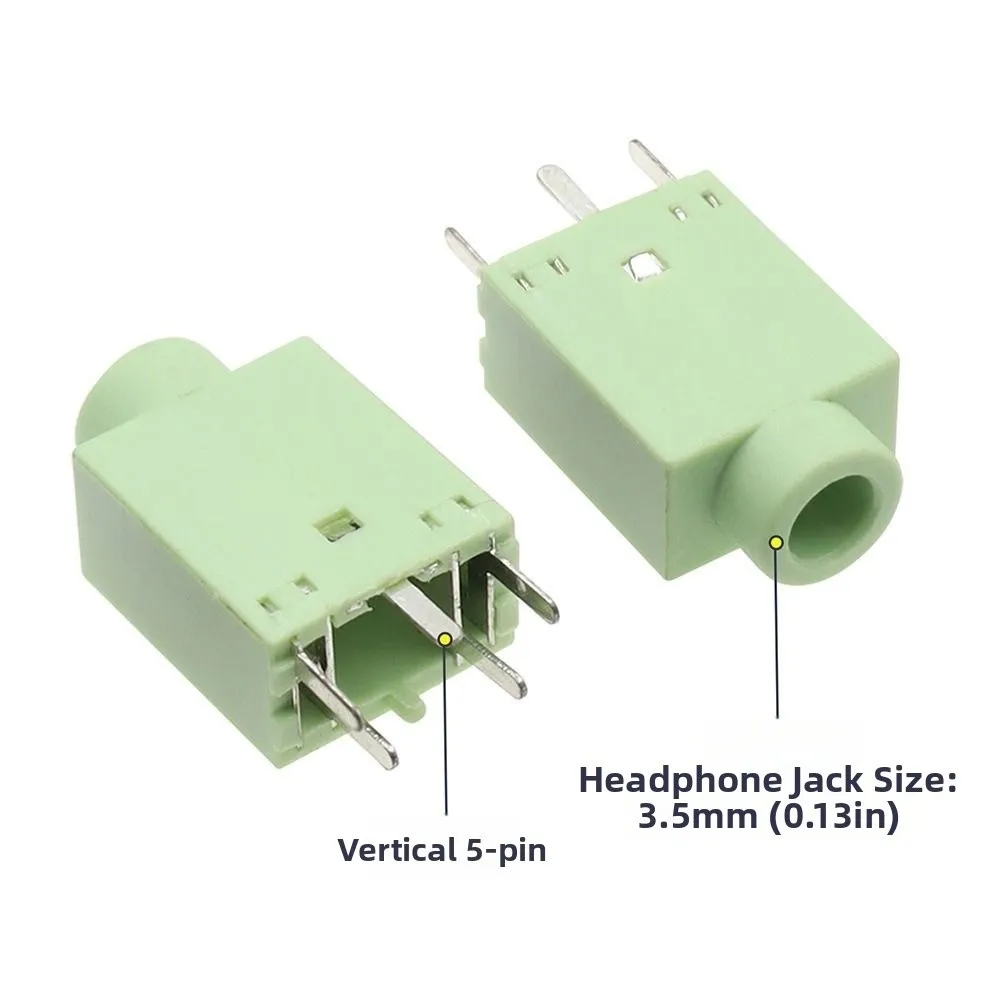 10Pcs 3.5mm Headphone Jack Double Channel Straight Plug Audio Jack Vertical Mount Headphone Connector Audio Equipment Repair