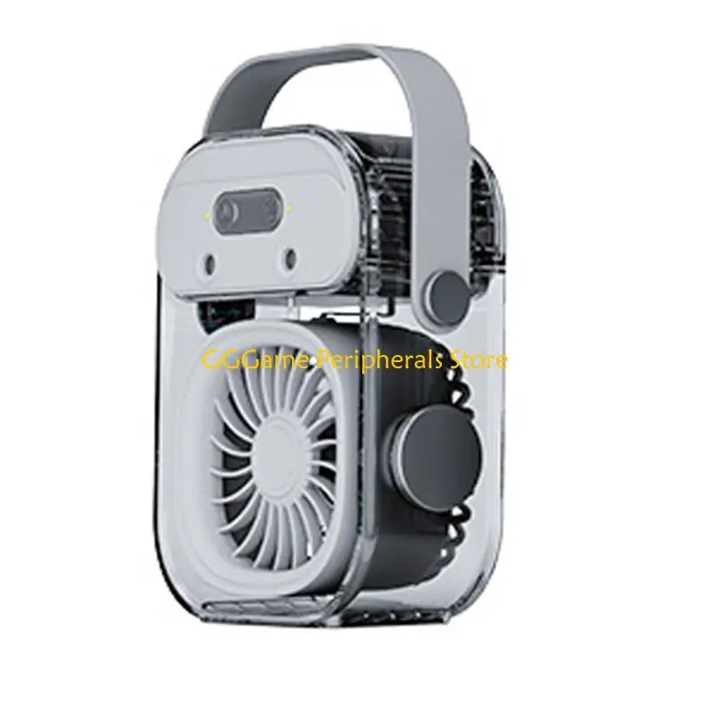 U55B Portable Fan For Desk 3 Speed USB Rechargeable Misting Chiller With Night Light