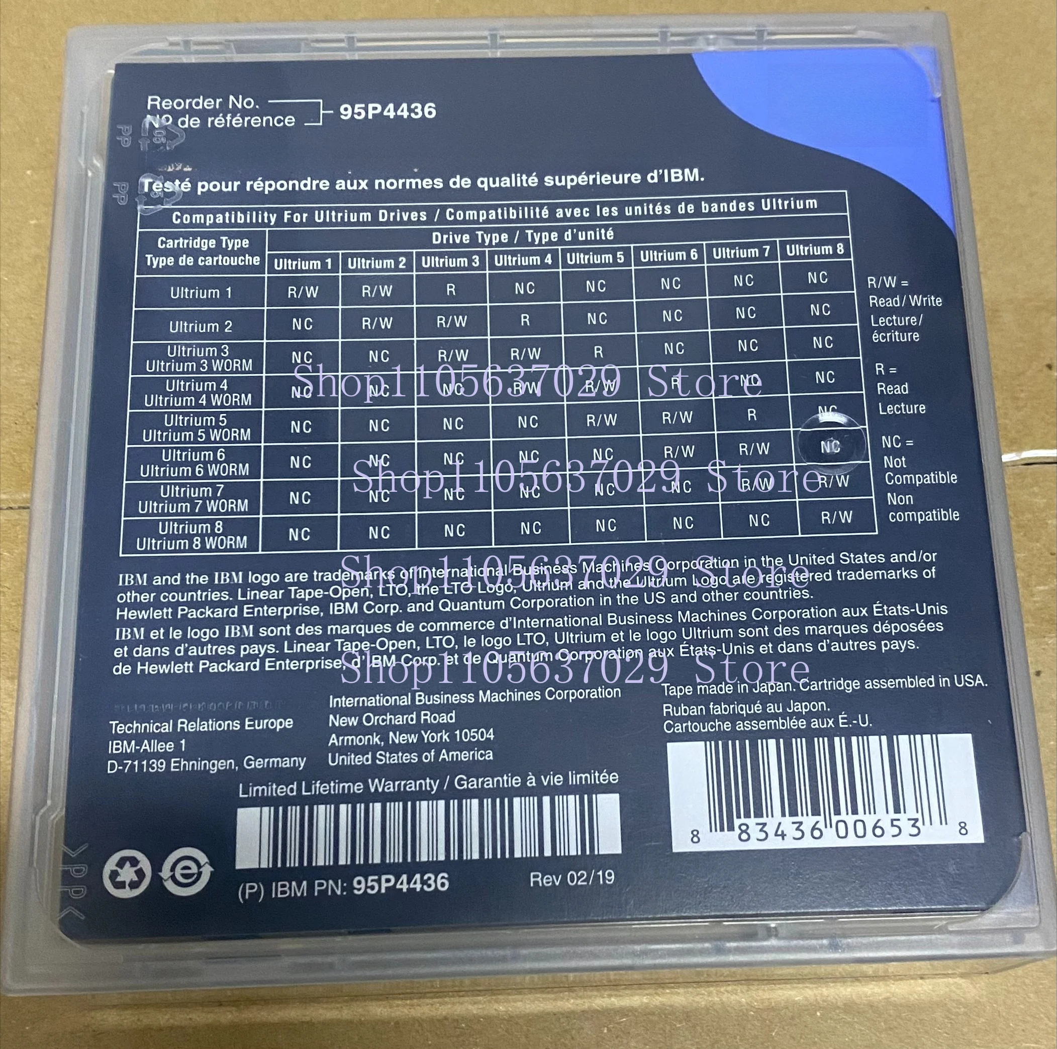 1PCS New For IBM 95P4436 LTO-4 Ultrium RW Data Cartridge 800GB Native 1.6TB Compressed Backup Tape