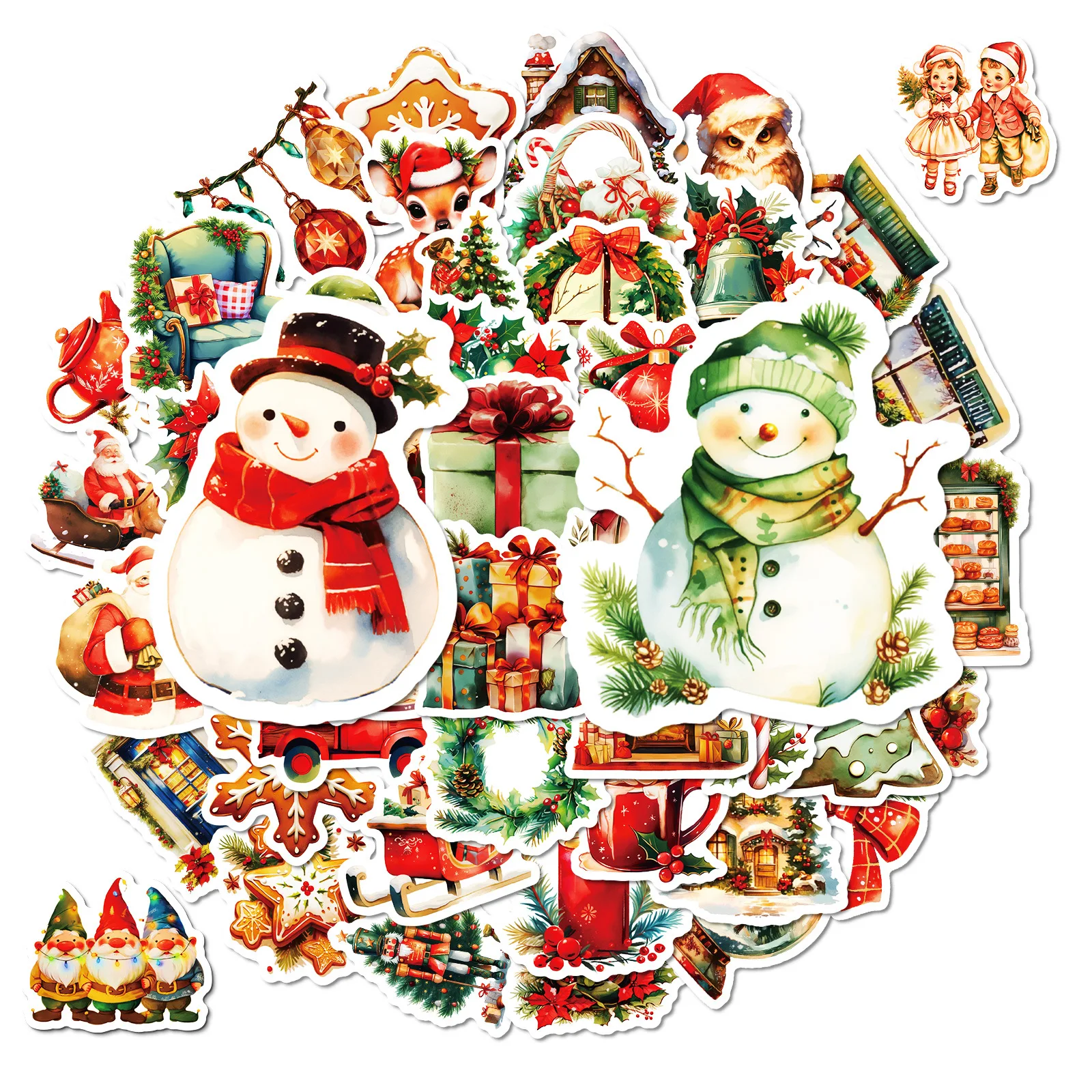 10/30/50PCS Christmas Festival Holiday Celebration Cute Sticker DIY Phone Laptop Luggage Skateboard Graffiti Decals Fun forToy