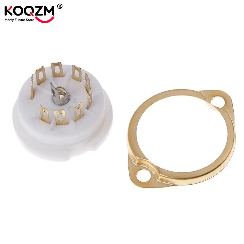 1pc Ceramic 9pin GZC9-F-G PCB MOUNT Tube Socket FOR 12AX7 12AT7 12AU7 6DJ8 ECC82 5670 6922 Hifi Audio Vintage AMP DIY