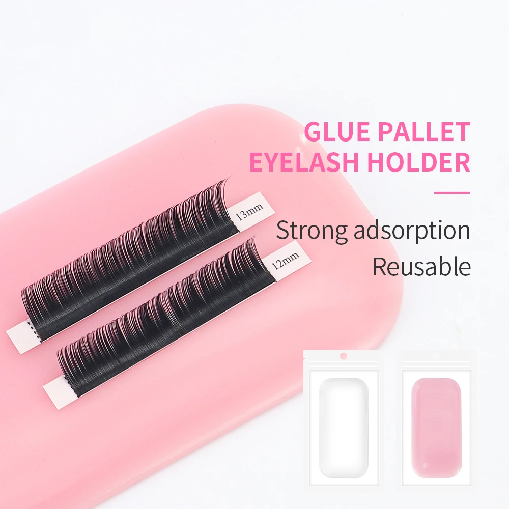 Forehead Sticker Pad Pink Transparent Silicone Lashes Tray Holder Eyelash Grafting Stand Makeup Tool