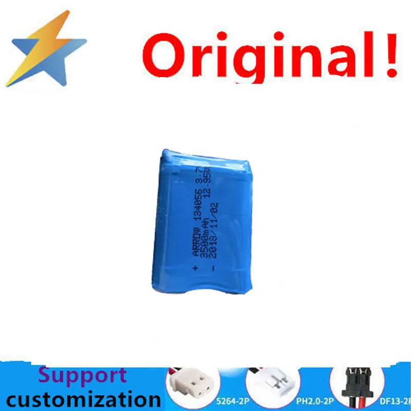 buy more will cheap Original genuine 134056 lithium rechargeable battery 3500mAH 3.7V strong light with cable capacity of 1.25