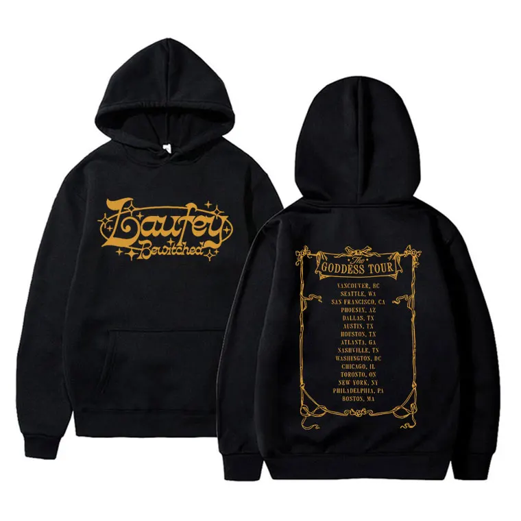 

Singer Laufey Bewitched The Goddess Tour Print Hoodie Men Women Casual Oversized Hooded Sportswear Male Vintage Fashion Pullover