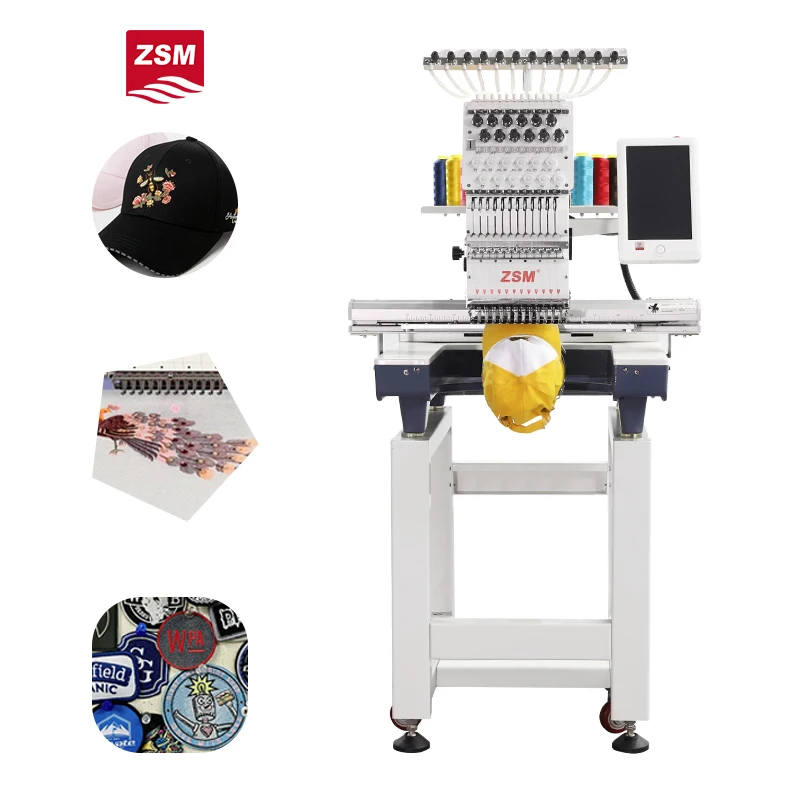 New Arrival 12 Needles Single Head Computerized Cap & Industrial Hat Embroidery Machine with Motor Home Use