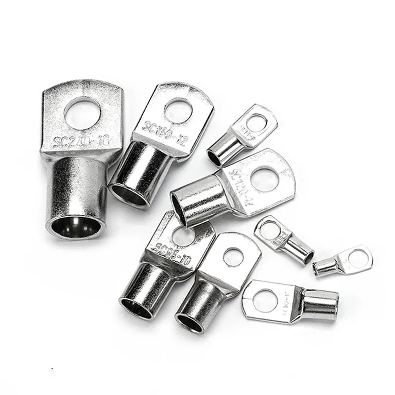 100pcs SC1.5 SC2.5 SC4 SC6 SC10 SC16 SC25 Wire Nose,Cord end terminal,Copper Terminals,Cable Lugs,Screw Hole M4 M5 M6 M8 M10 M12