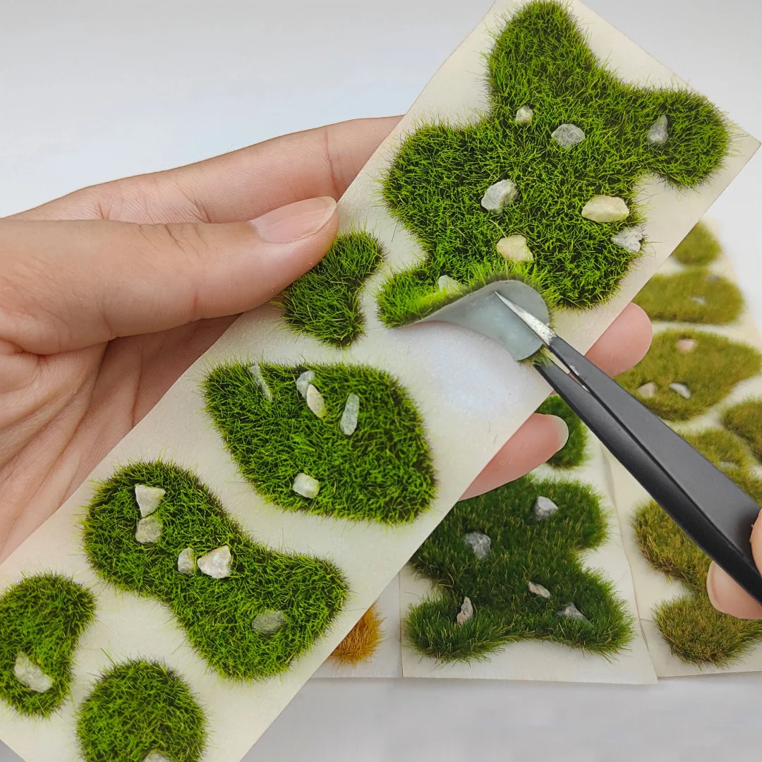 Simulation 5MM Grass Cluster Irregular Lawn Model Kits Diy Military Sand Table Scene Materials Diorama Accessories with Stones