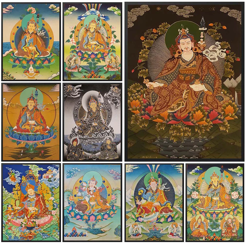 

Guru Rinpoche Padmasambhava Bodhisattva Buddha Religion Wall Pictures For Living Room Poster Wall Art Canvas Painting Unframed