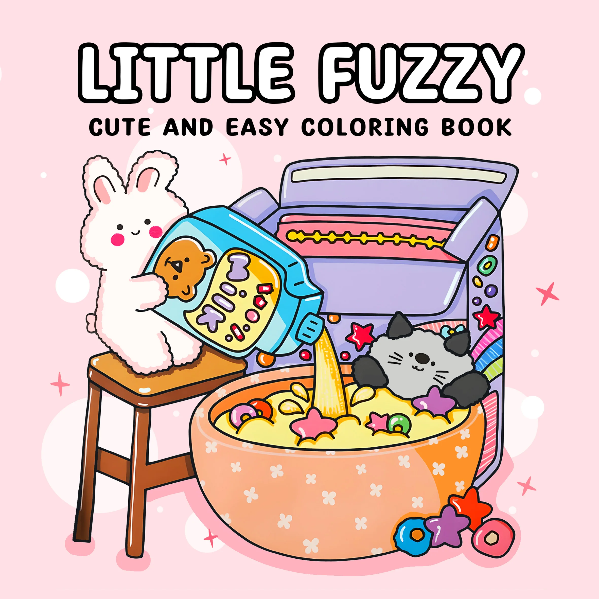

LITTLE FUZZY Bold-easy Patterns Coloring Book for Adults Cute Drawing Book Perfect Gift for Party and Birthday