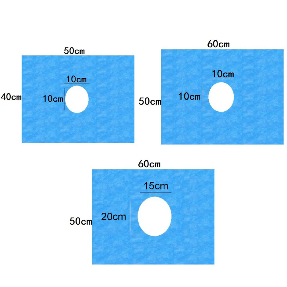 50PCS Blue Disposable Nonwoven Surgical Hole Sheets Sterile Drape for Dental Operating Environments Individually Packaged