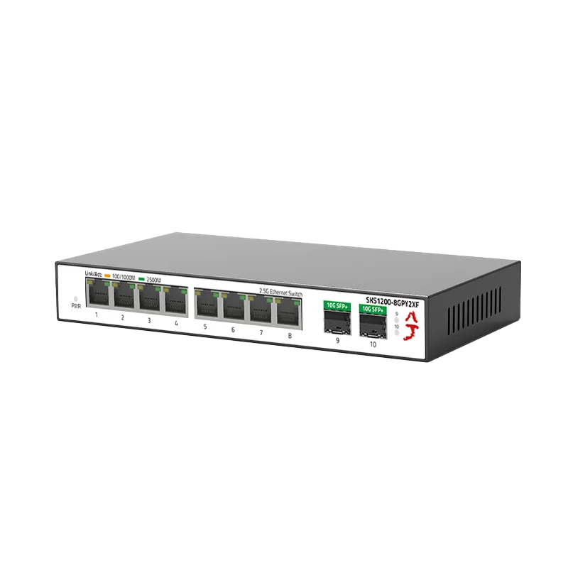 Imagem -02 - Xikestor-switch Ethernet 10 Portas 2.5g 10 Portas Portas Rj45 Portas 10g Sfp Mais Fanless Plug And Play