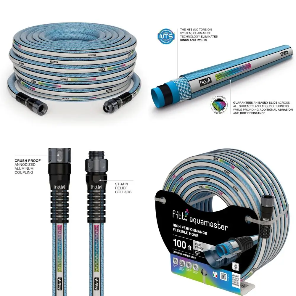 

High-Performance Flexible Garden Hose for Intensive Use - Kink-Proof, 5/8 Diameter, 100ft Length, Durable for All-Purpose Irriga