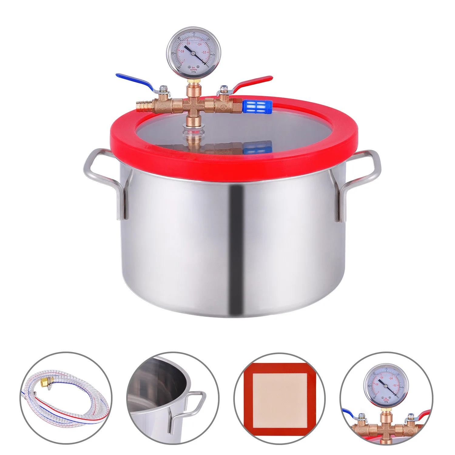 Vacuum Chamber Stainless Steel Vacuum Degassing Chamber Defoaming Barrel Dryer For Silicone Resin AB Adhesive