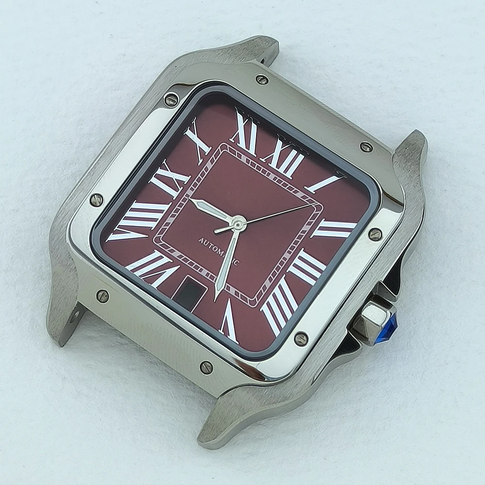 Stainless steel case NH35 case 38mm square case men's watch accessories mechanical watch Roman dial suitable for NH35 movement