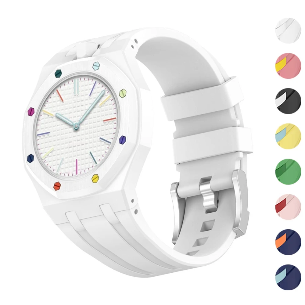 Gehäuse + Silikonarmband für Royal Pop Swatch x AP Taschenuhr, Ersatzarmband für Armbanduhren, Correa-Band-Zubehör