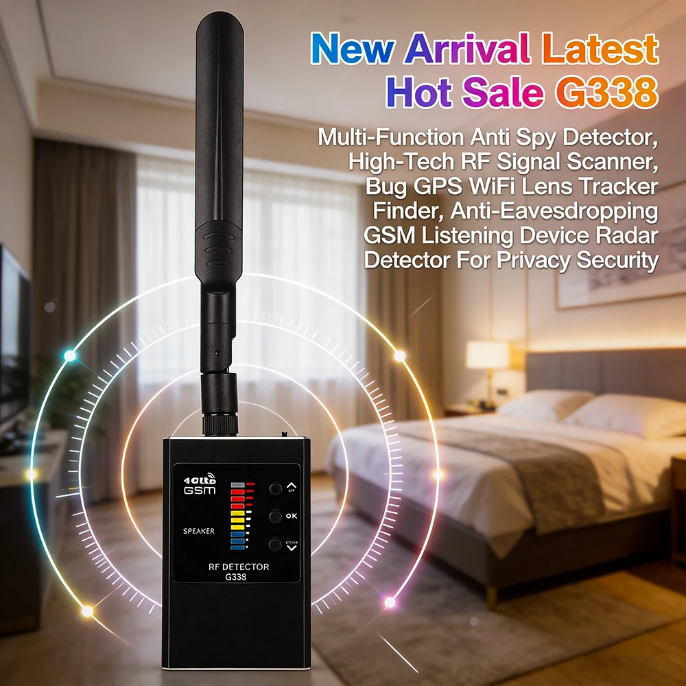 

New Arrival Latest Hot Sale G338 Multi-Function Anti Spy Detector, High-Tech RF Signal Scanner, Bug GPS WiFi Lens Tracker Finder