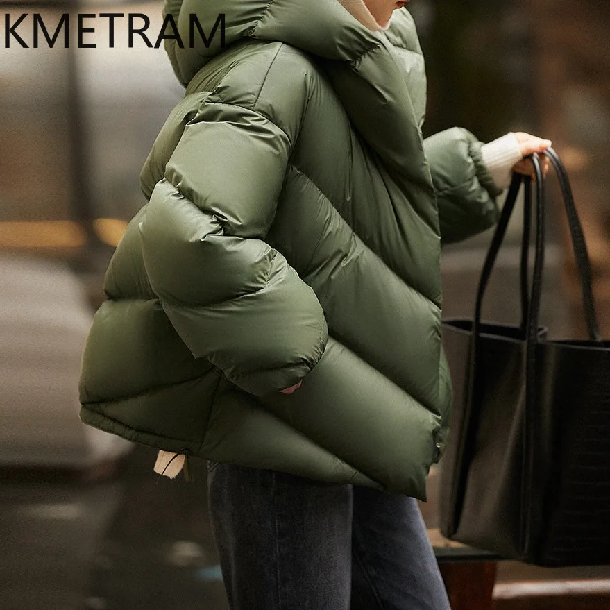 KMETRAM 90% White Goose Down Coats Luxury New in Outerwears High Quality Puffer Jackets Clothes Women 2024 Winter Пуховик Женски