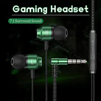Écouteurs de jeu de basse lourde 9D HIFI 3.5MM AUX/Type-C 90 °   Écouteurs de musique magnétiques en métal coudé L avec casques intra-auriculaires micro pour Android 5