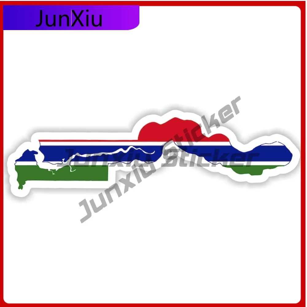 Gambia National Flag And Emblem Map Shape Stickers Decorative Camper Rv Van Decals Electronics V125 Motorcycle Stickers Camping