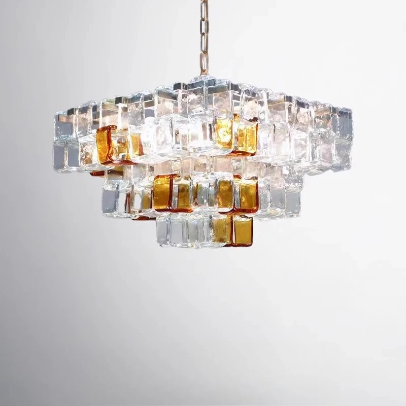 

Муранский ретро сахарный кубик, стекло ручной работы, средневековая пустая атмосфера, люстра для гостиной, чердачная лестница, лампа
