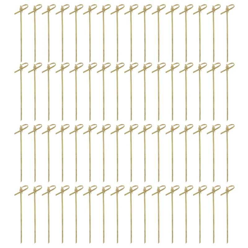 Bamboo Knot Picks Skewers, Cocktail Picks, Drinks Skewer Toothpicks For Party Appetizers, Sandwiches