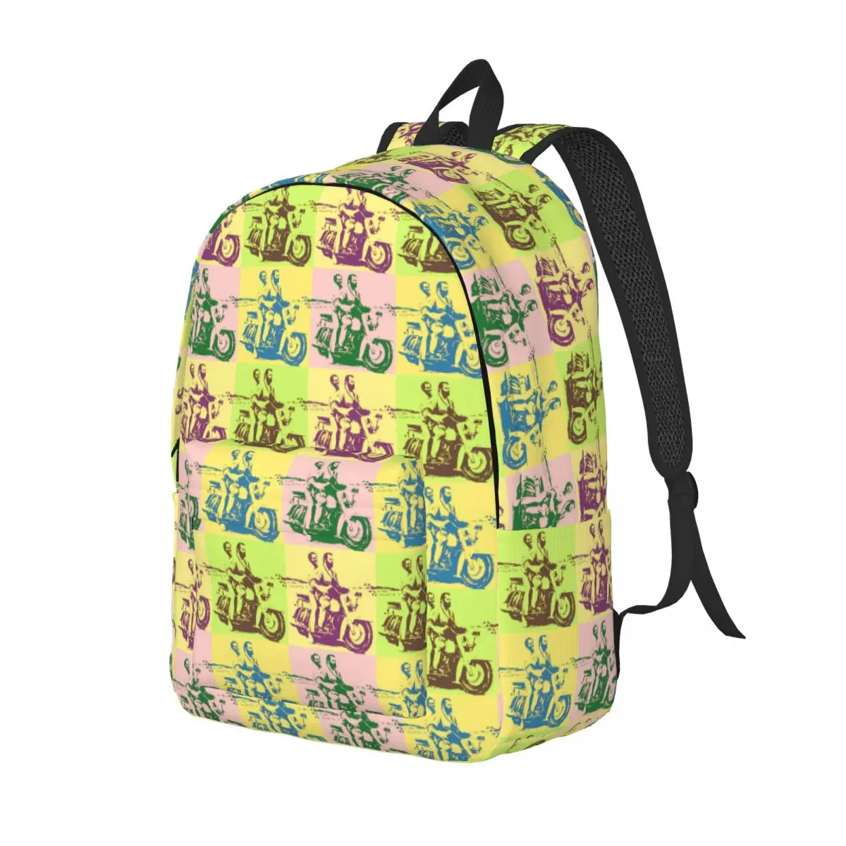 Terence Hill Motorcycle Portrait Painting  Backpack Elementary High College School Student Bud Spencer Bookbag Teens Daypack