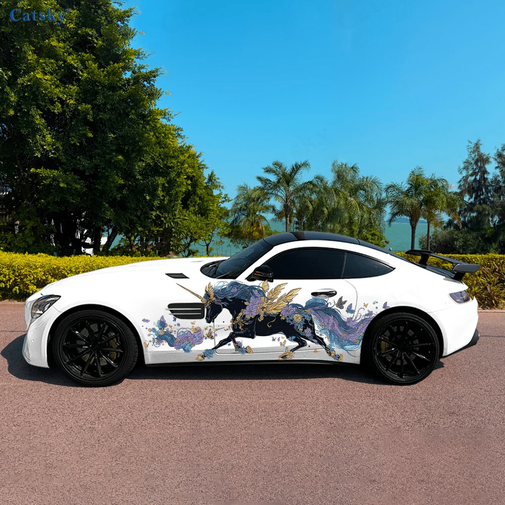 

Beautiful Winged Unicorn Car Vinyl Wraps Decal Self-adhesive PVC Sticker Suitable for Trucks SUV Decor Auto Accessories Gift