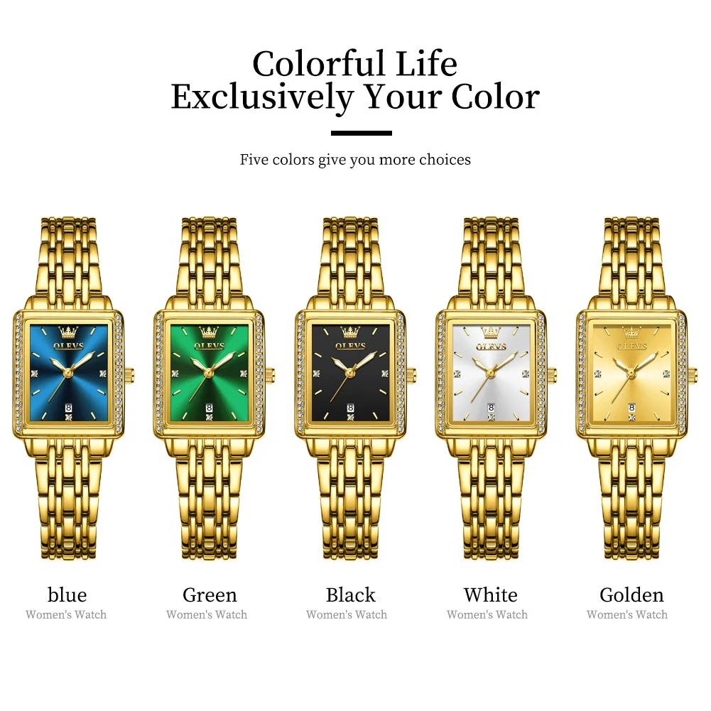 OLEVS 9995 Women Fashion Watch Original Watches Calendar Stainless Steel Quartz Wristwatch Gifts For Women Waterproof Luminous