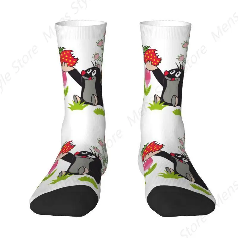 Kawaii Krtek Mole Dress Socks Men's Women's Warm Funny Novelty Cartoon Little Maulwurf Crew Socks