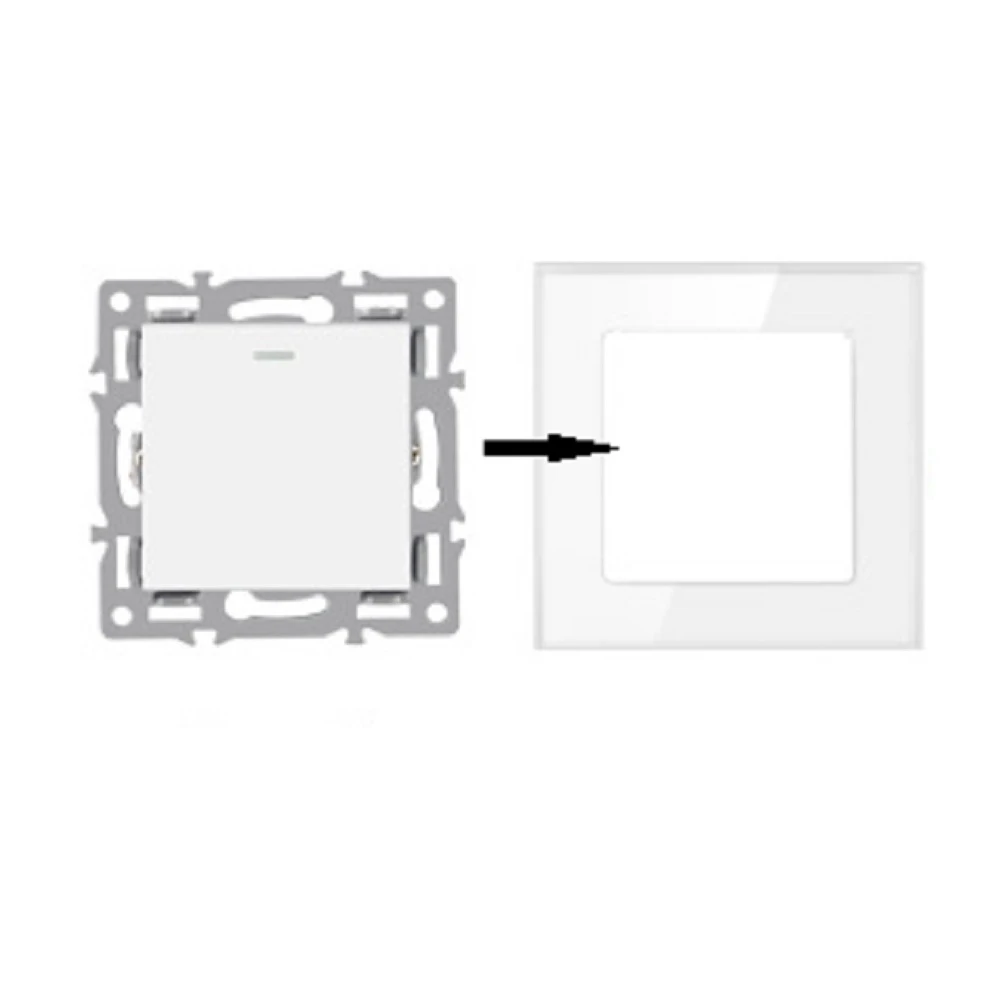 وحدة تبديل ضوء درج عصابة واحدة مع ضوء LED ولوحة حديد لألواح 82 مم مناسبة لتركيب الحوائط الجافة