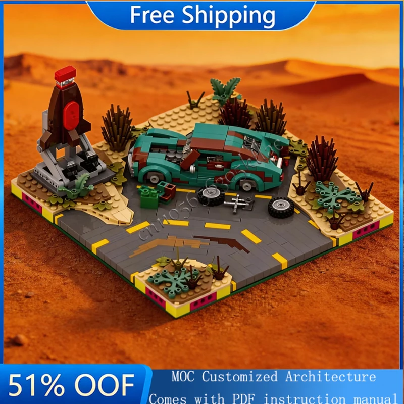 

882 PCS 16 Wide Wasteland Road Curve Bricks V2 Model Building Blocks Kid Educational Assembly Toy Birthday Creative Display Gift