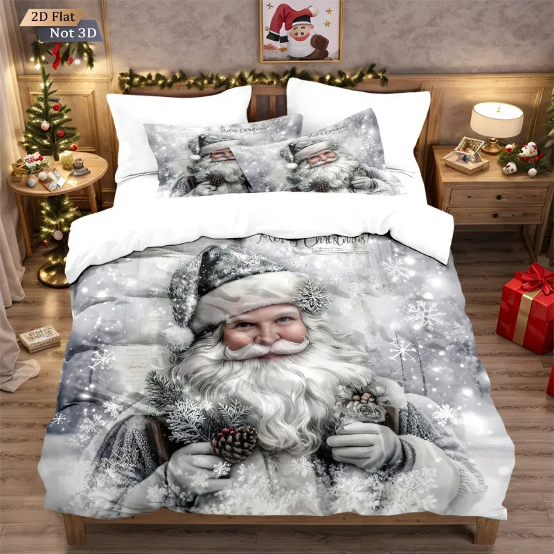 2/3pcs bedding set Digital Print Comfortable Duvet Cover for Home Bedroom Decoration, 1 Duvet Cover and 2pillowcase with Zippers