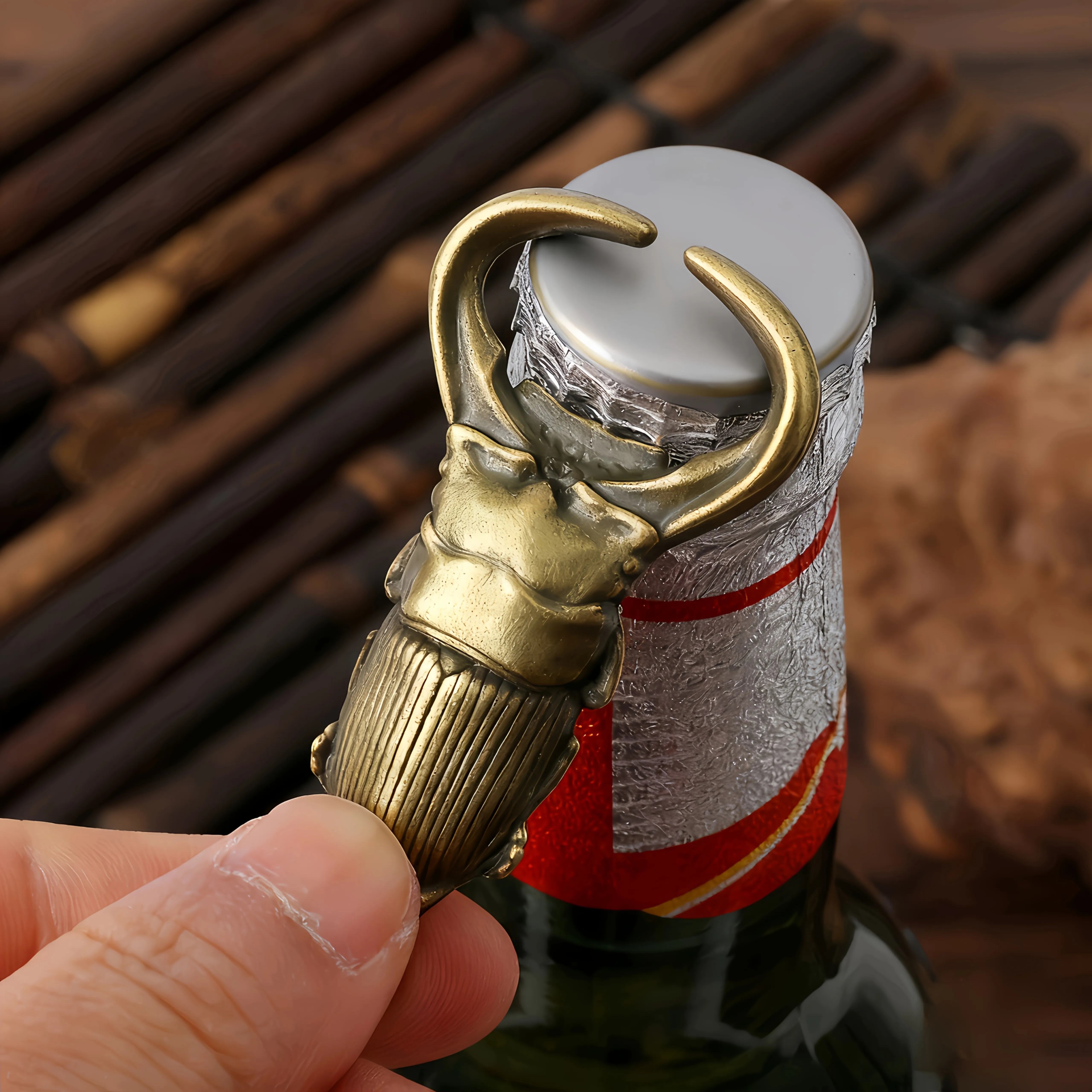 

A beetle bottle opener, hand-spatula beetle beer bottle opener keychain, emergency escape, ergonomic design | Rugged, durable, small and multi-functional