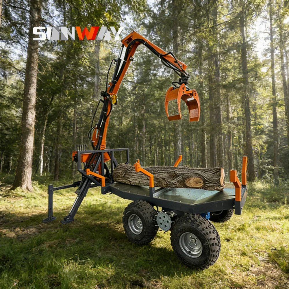 

Гидравлический цилиндр CE EPA для прицепа-лесовоза ATV с грейфером, 10-тонный прицеп для перевозки бревен с краном, прицеп-лесовоз для трактора