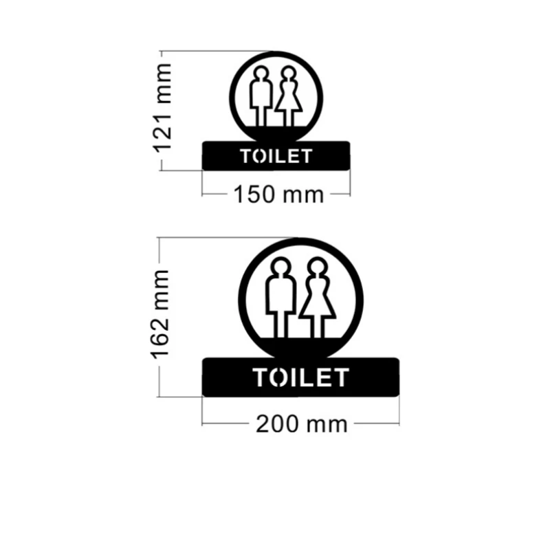 Hollow Out Restroom Signage Creative Door Sign Men\'s and Women\'s Bathroom Reminder Sign Wall Sticker Public Restroom Wc Signage