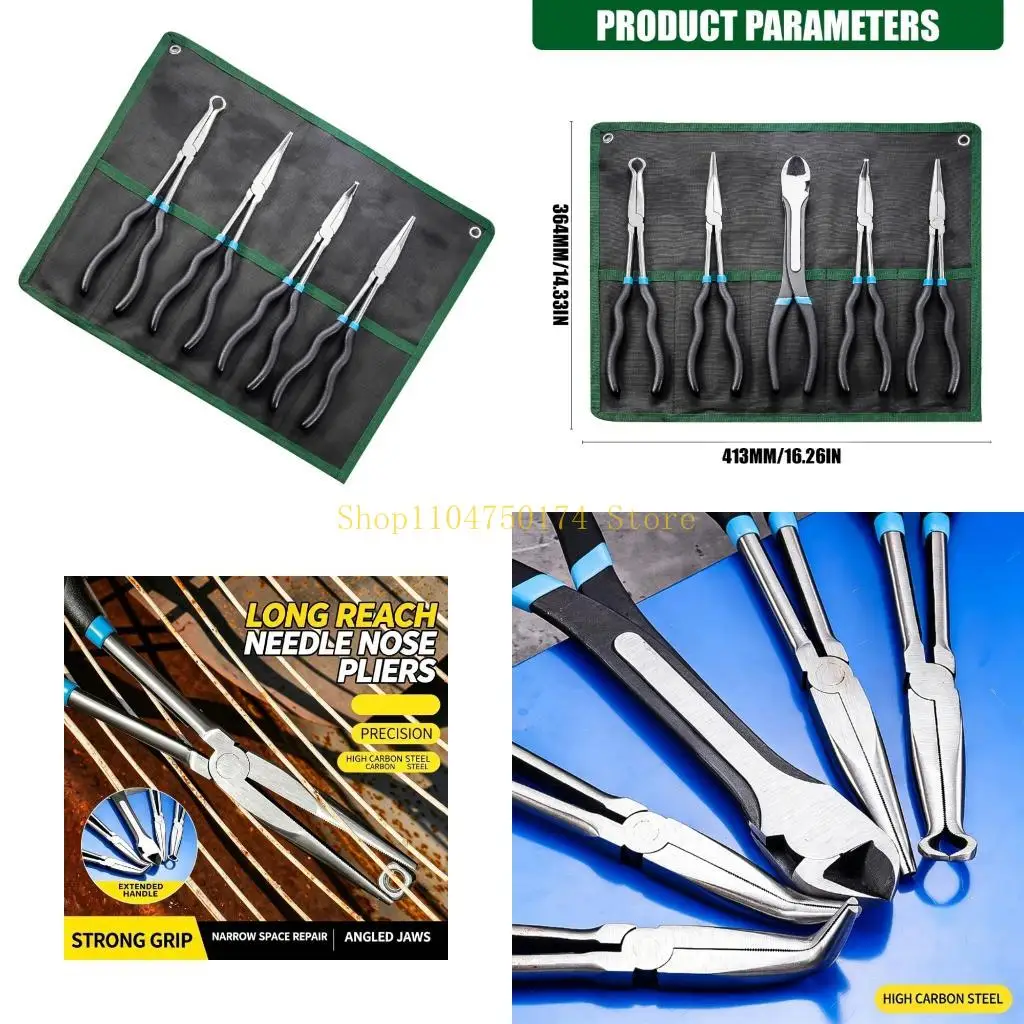 Long Nose Plier with Textured Handles and Storage Wrap Inside Repair Use Top Sale