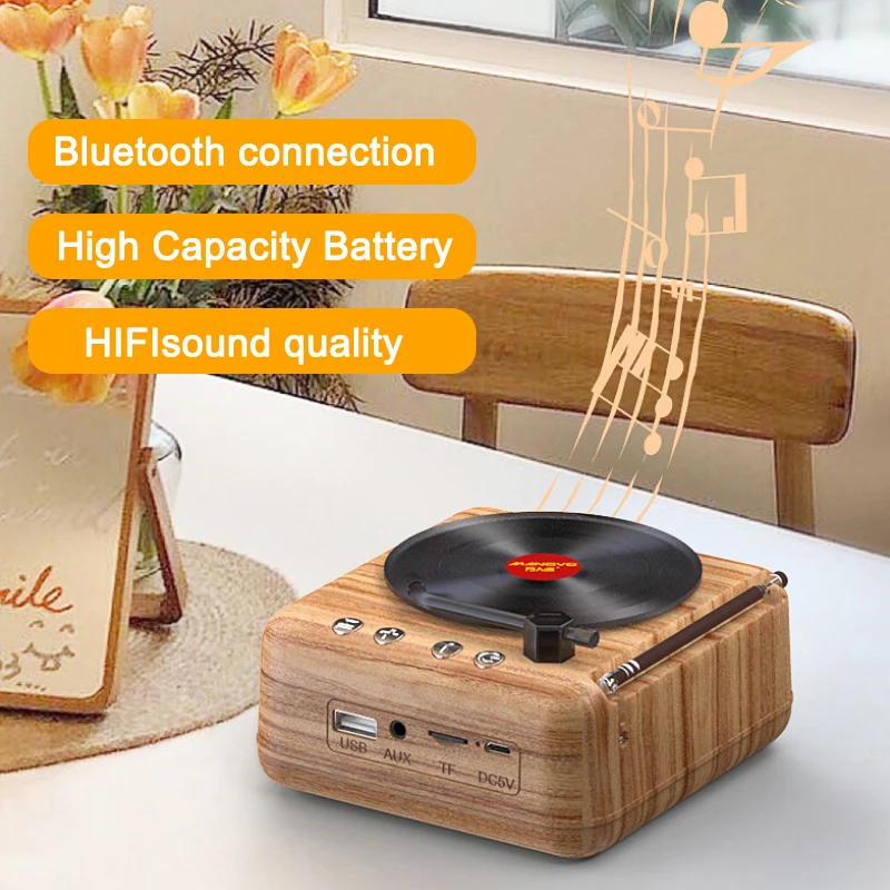 

H3 Mini Bluetooth Speakers Laptop USB C TF Mobile Portable Sound Bar Outdoor Wireless Loudspeaker Box Home Desk Retro Decoration