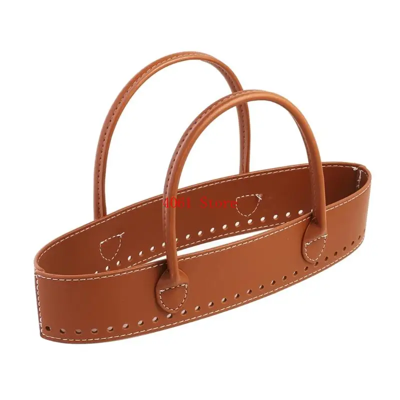 Fashion PU Bag Handle Craft DIY Crocheting Bags Making Secure Stitched Detail Bag Straps with Holes For Daily Wear