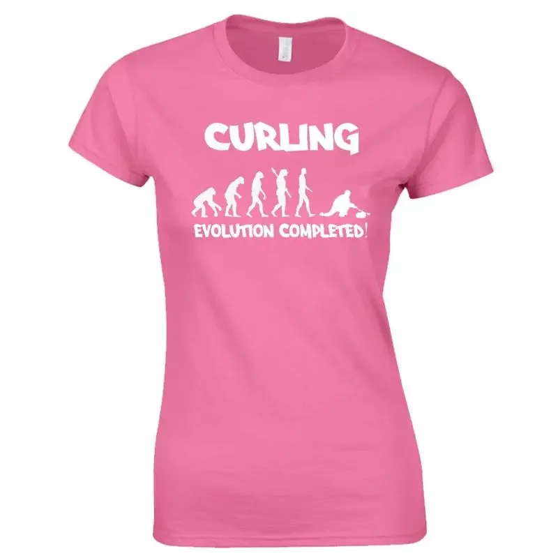 Curling T Shirt Evolution Completed Ladies Cut Sports Stones Ice